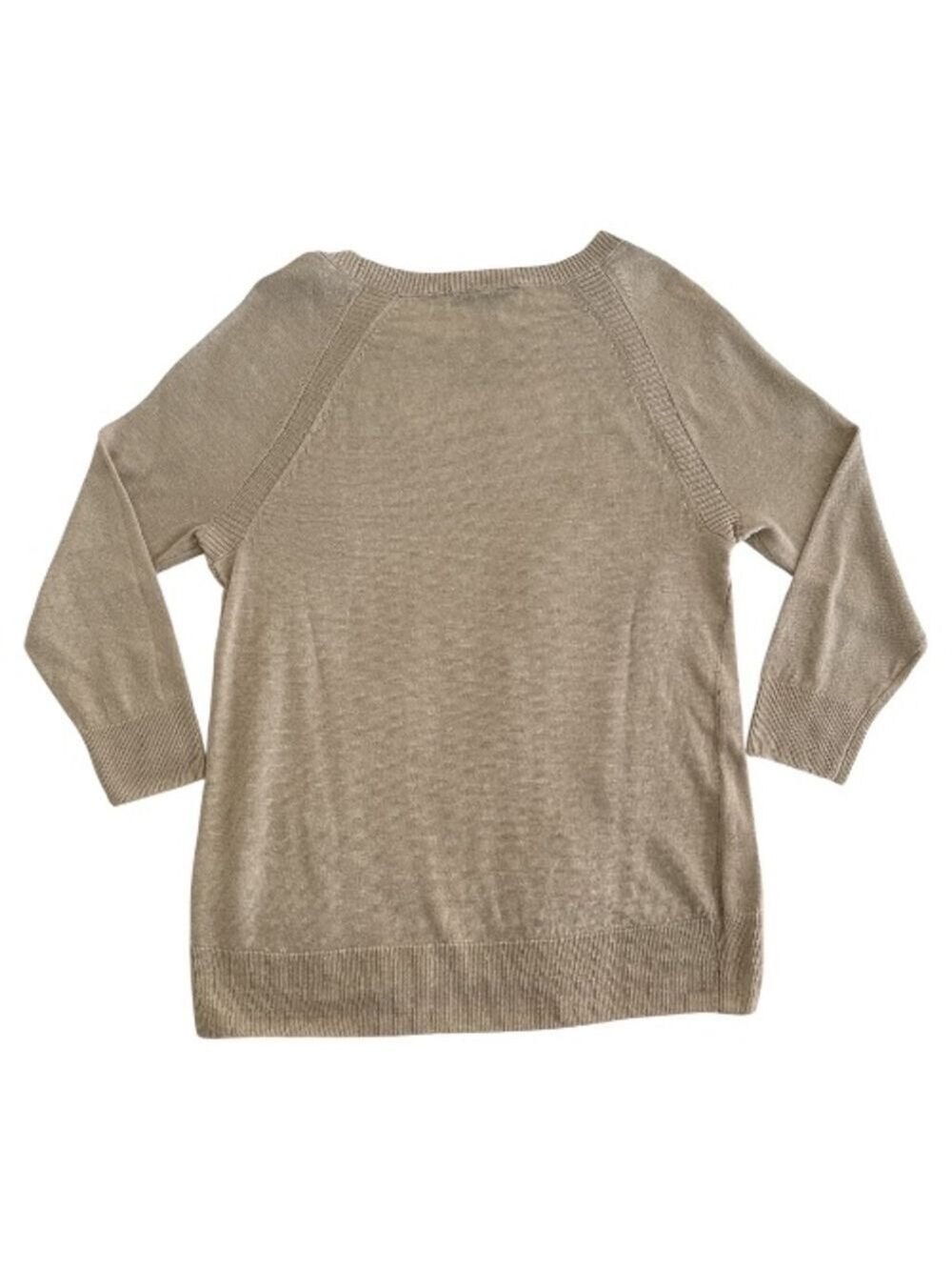J.CREW Beige Linen Crew Neck Sweater Size XS - Picture 3 of 9